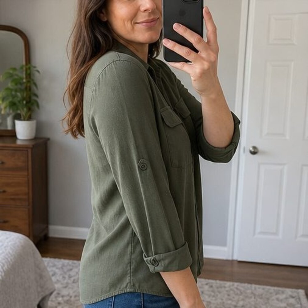 Burgundy Ruffle Blouse - Picture 3 of 6